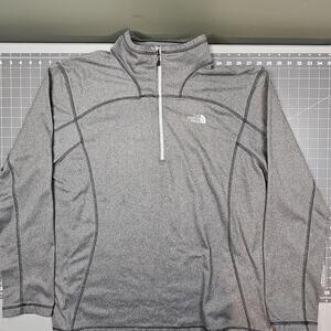 The North Face 1/4 Zip Pullover XL Gray Jersey Knit Mock Neck Base Layer Outdoor